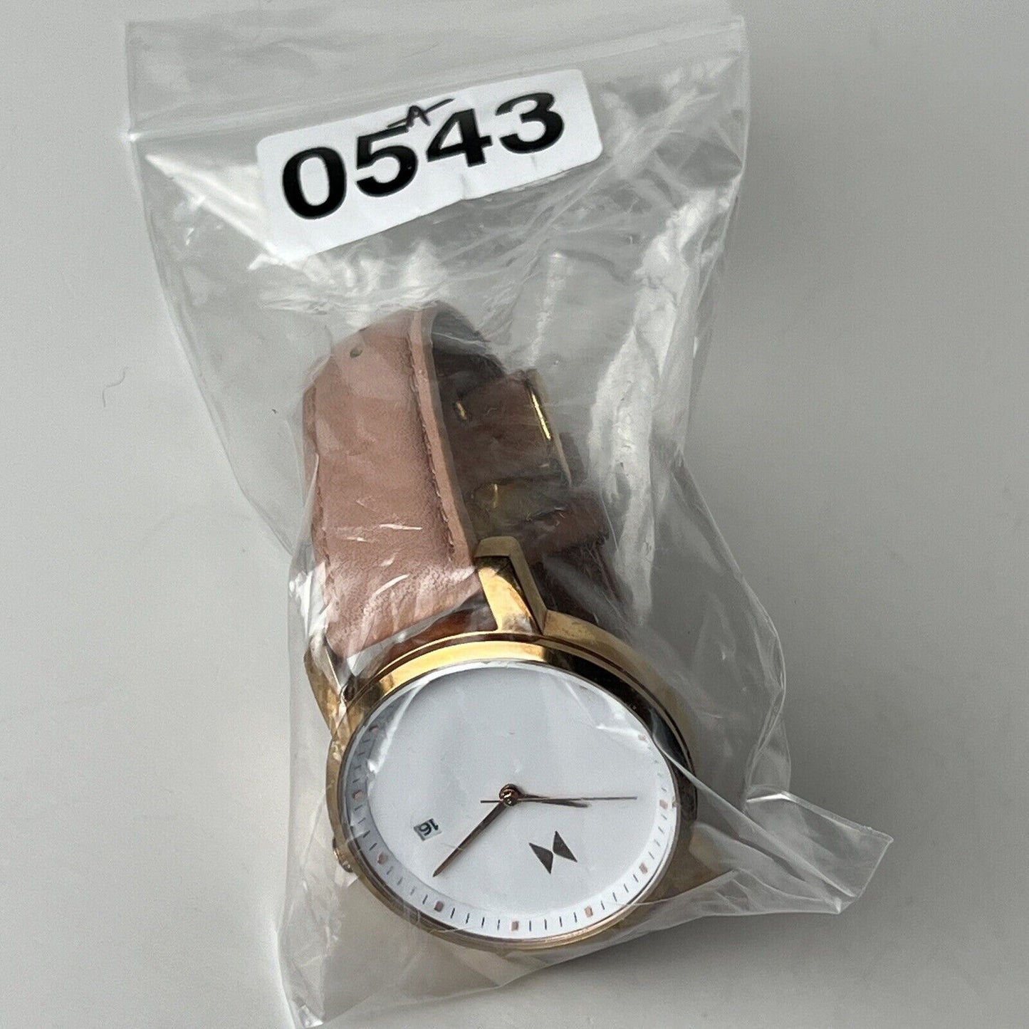 MVMT Ladies Dress Watch Pink Leather Bands 38mm Case Crisp White Dial New Batter