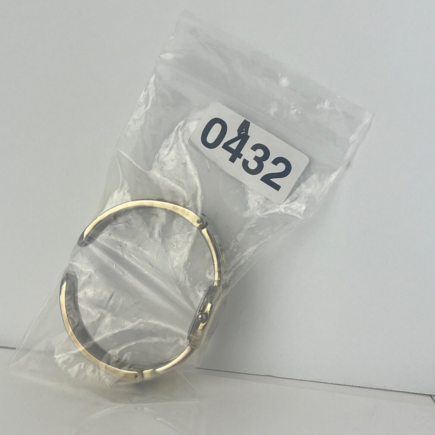 Waltham Crystal Bezel Women's Watch Silver Tone Cream Bangle Bracelet