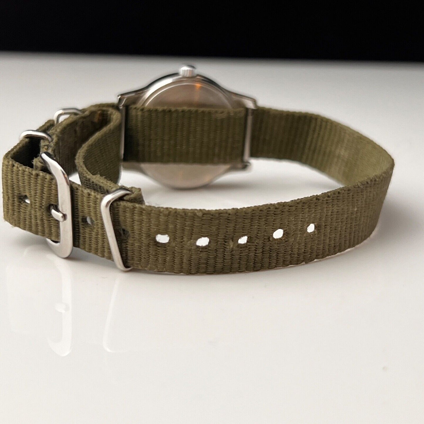 TIMEX Womens Vintage Field Watch With Mil Green ATO Strap New Battery Runs Great