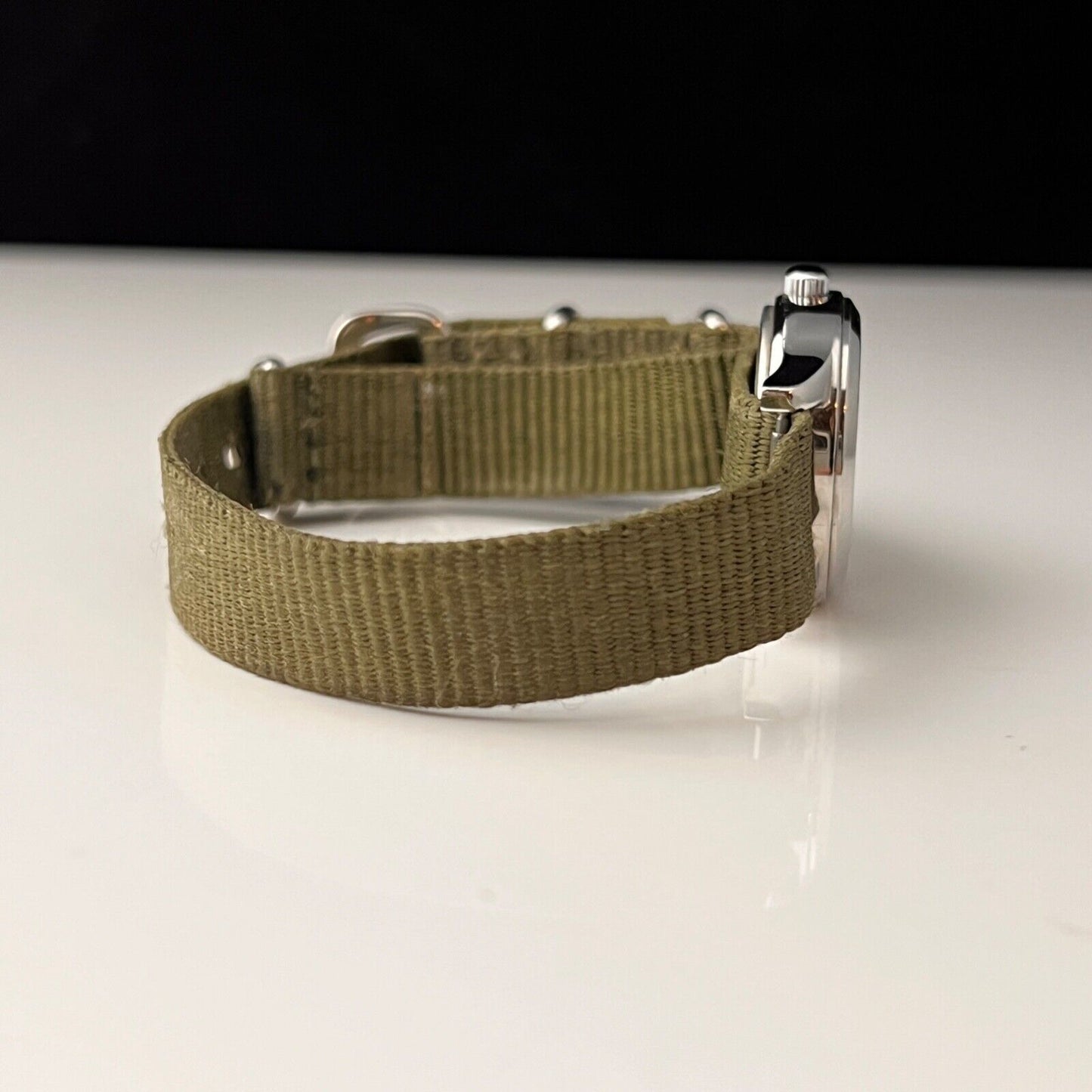 TIMEX Womens Vintage Field Watch With Mil Green ATO Strap New Battery Runs Great
