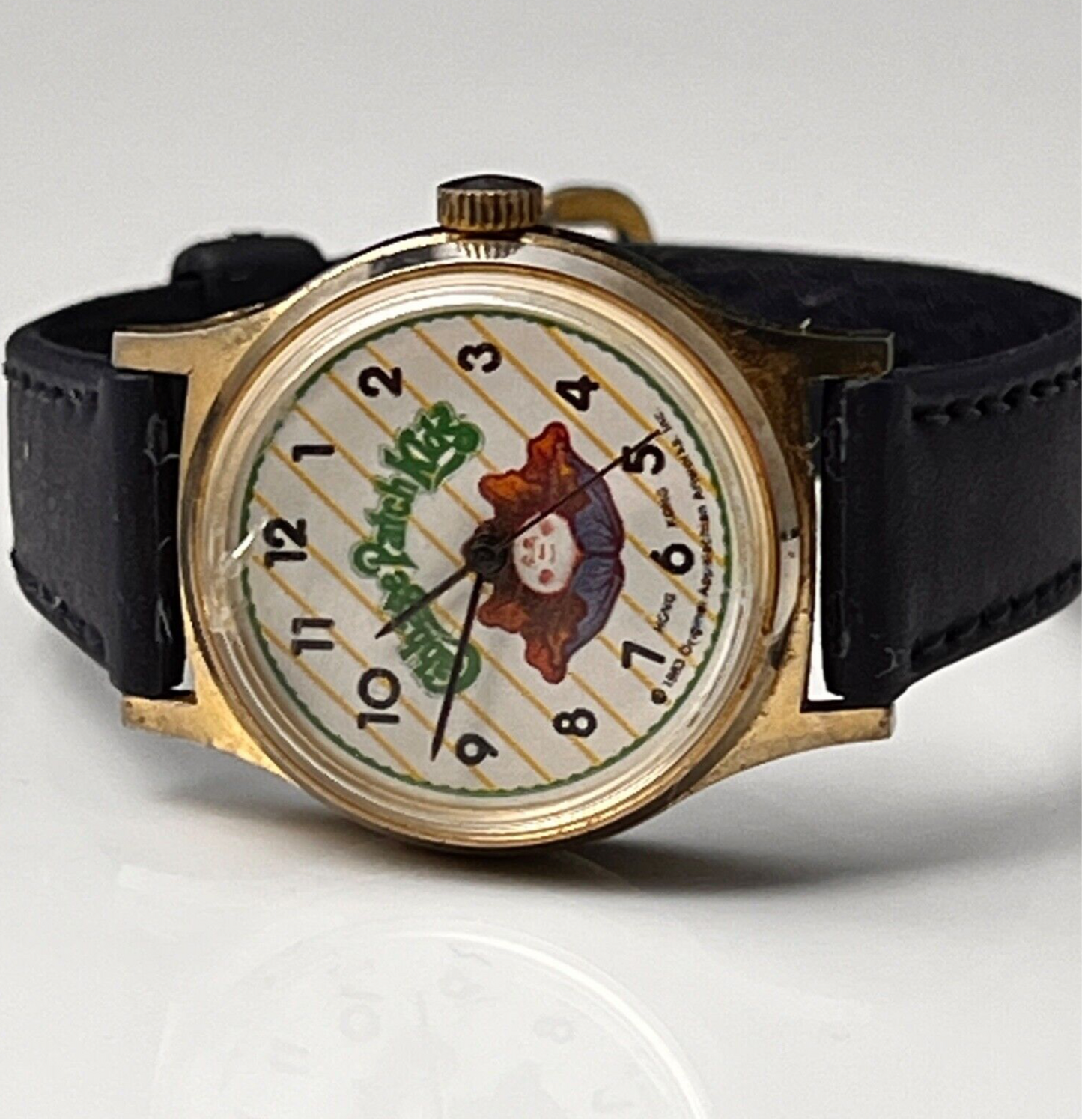 Cabbage Patch Kids Vintage 80s Watch Mechanical Movement Black Straps