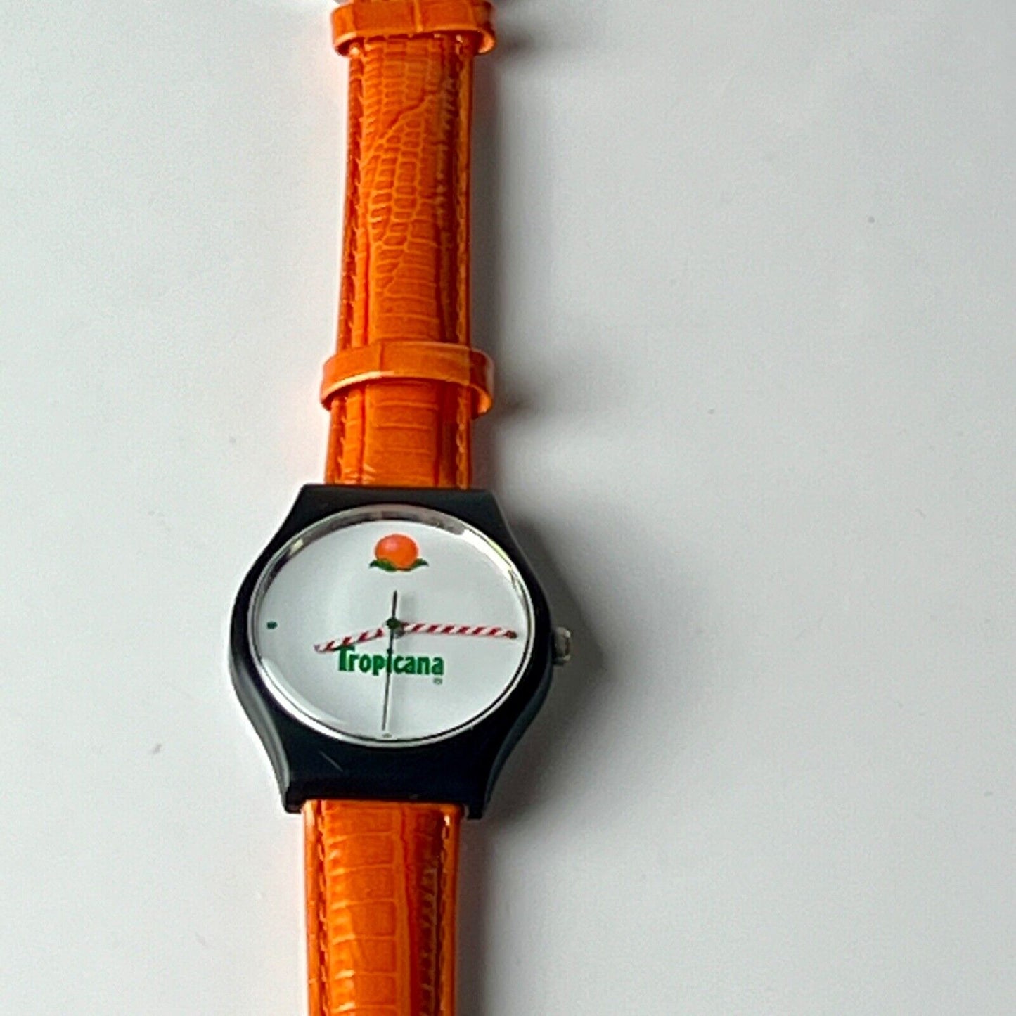 Invicta X Tropicana Vintage Watch The Juice is Loose Black 35mm Case Orange Leather Bands