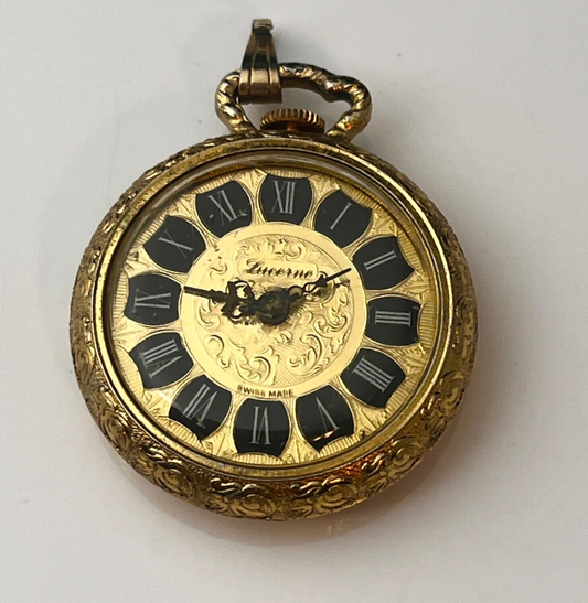 Lucerne Vintage Pocket Watch Temelex Swiss Jeweled Mechanical Movement Project Watch