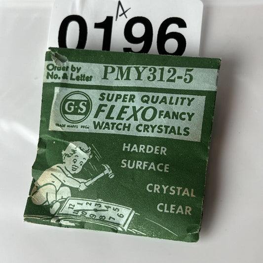 PMY3125 Vintage Watch Crystal Replacement NOS FLEXO Hard Crystal Clear USA Made