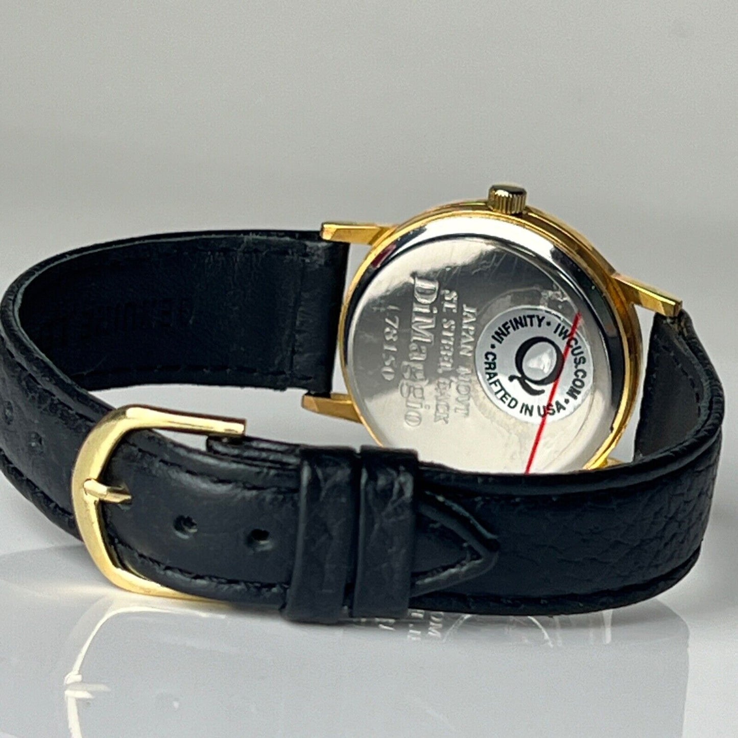 US Amateur Baseball Federation Vintage Watch Runners Up Prize Black Leather Straps Roman Bezel