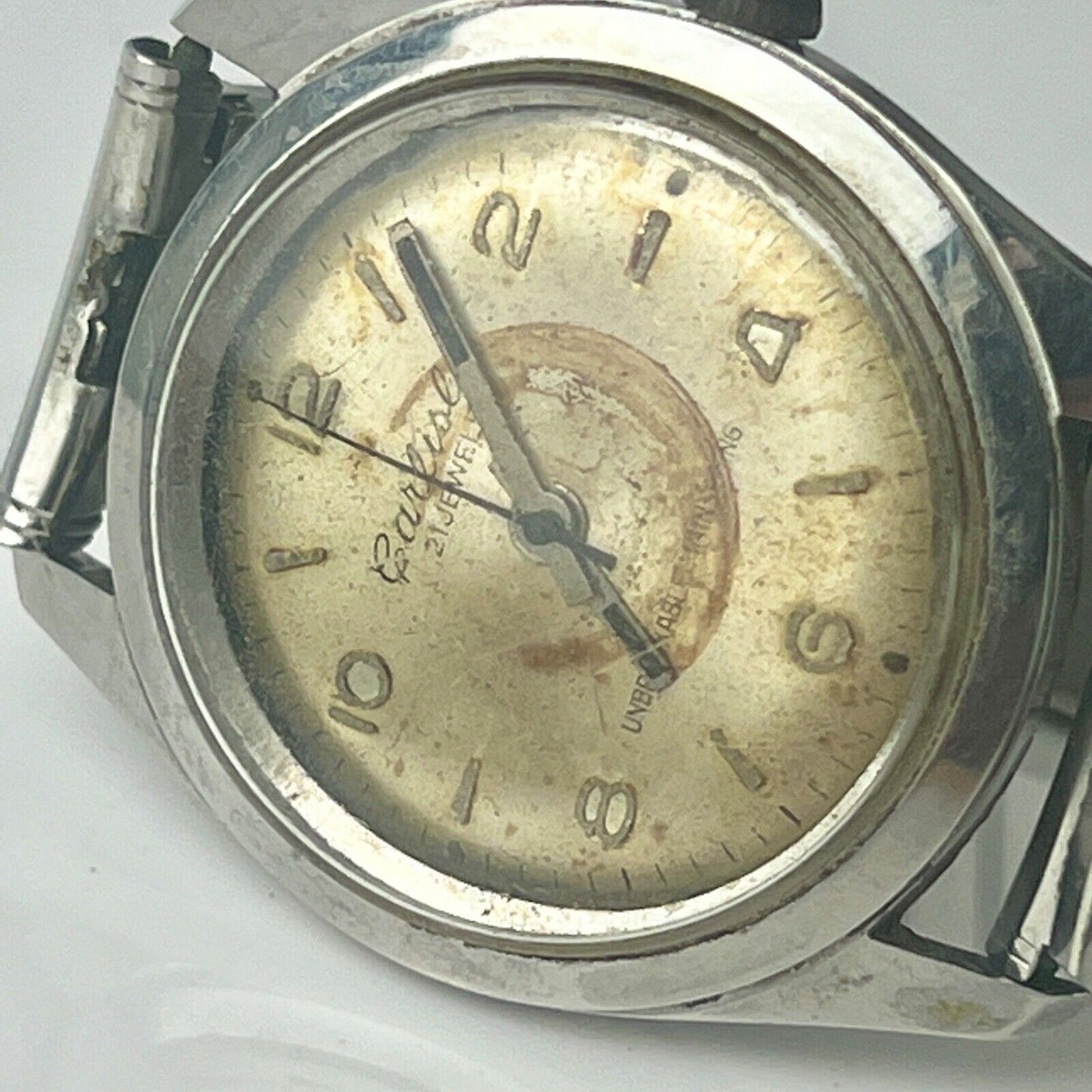 Vintage Carlisle 21 Jewel Mechanical Field Watch Heavily Patinated Dial