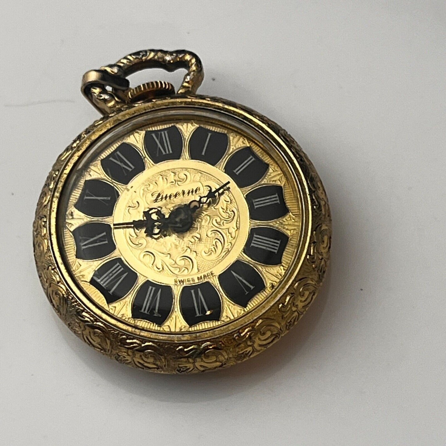 Lucerne Vintage Pocket Watch Temelex Swiss Jeweled Mechanical Movement Project Watch