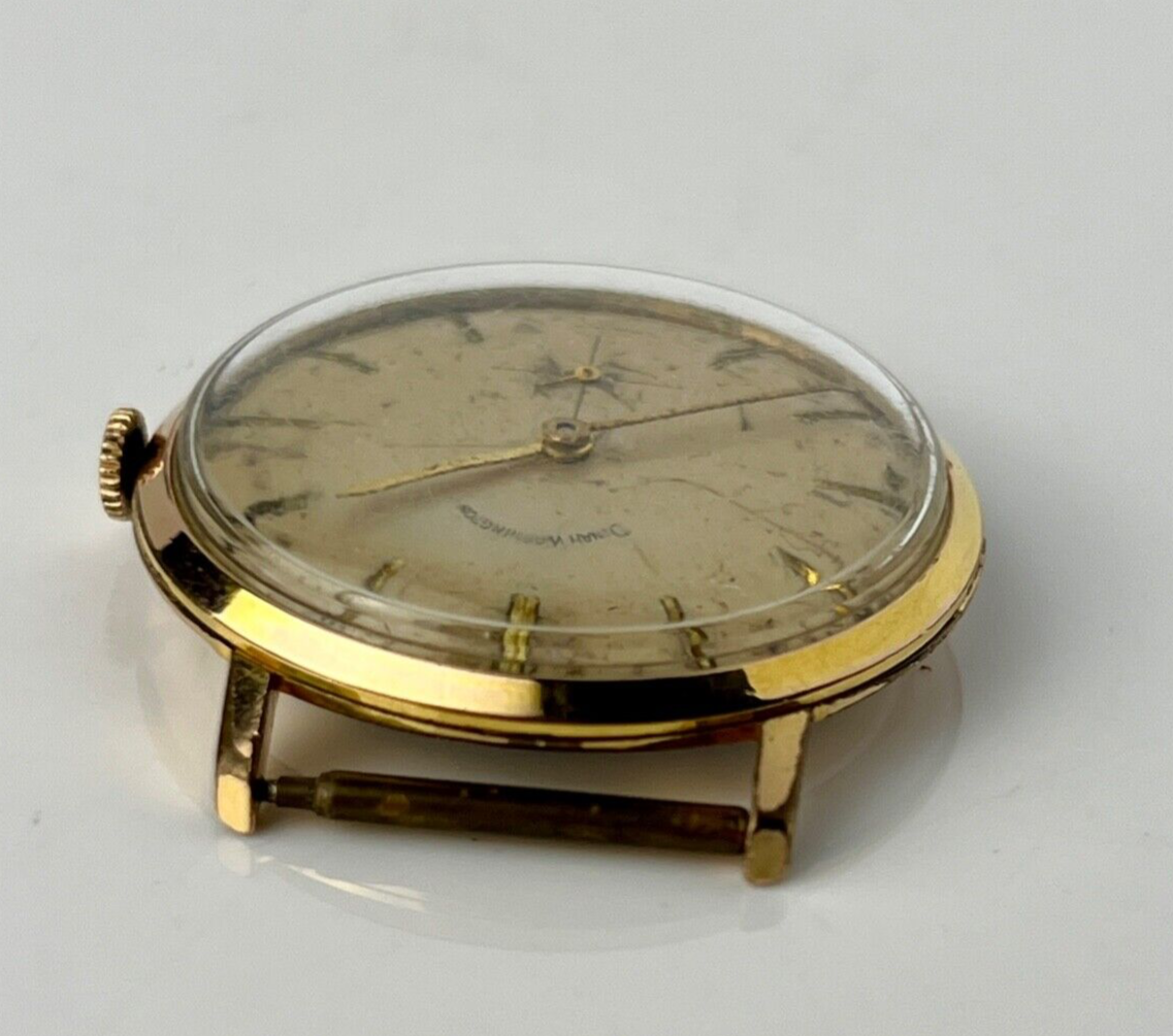 Dinah Washington Vintage Swiss Field Watch Patinated Dial Sweeping Subdial Second Hand Men’s