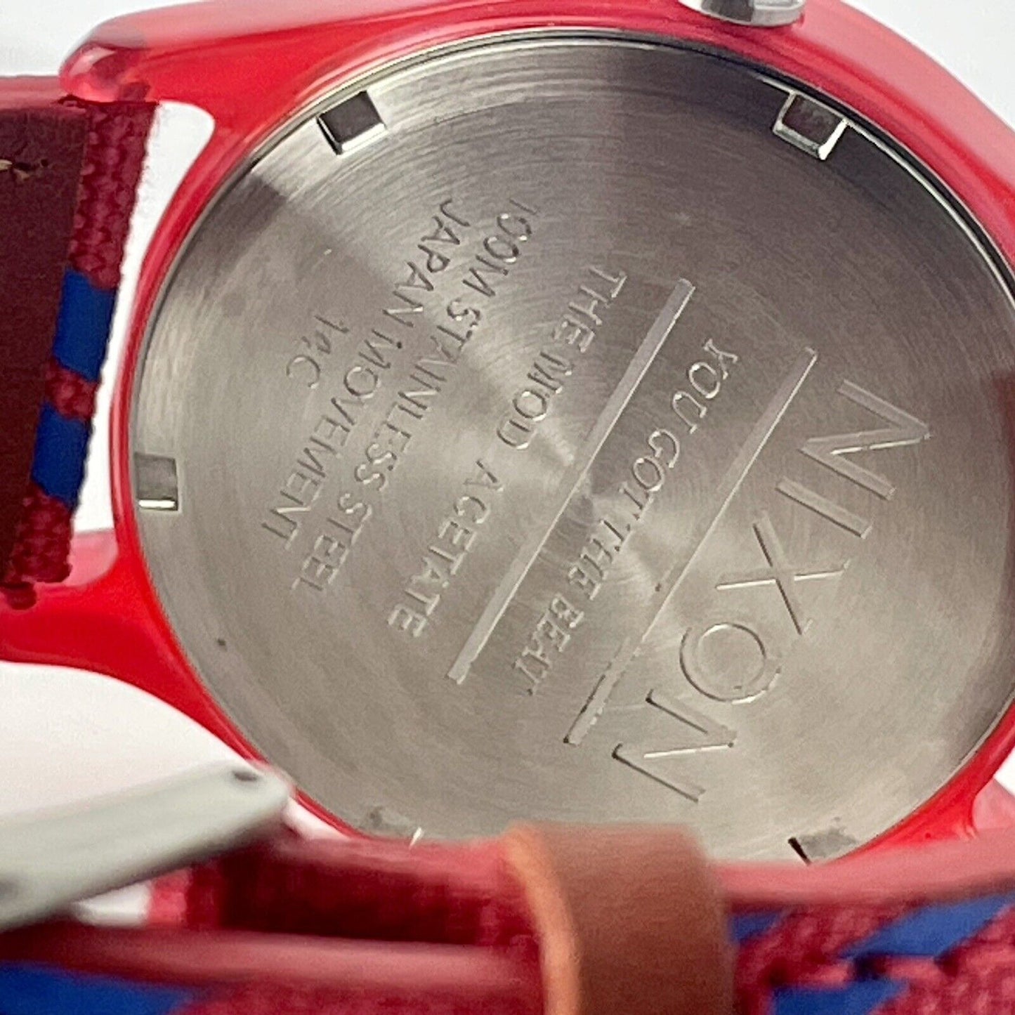 Nixon Swiss Made Men's Watch Red 40mm Case Matching Dial And Canvas Straps