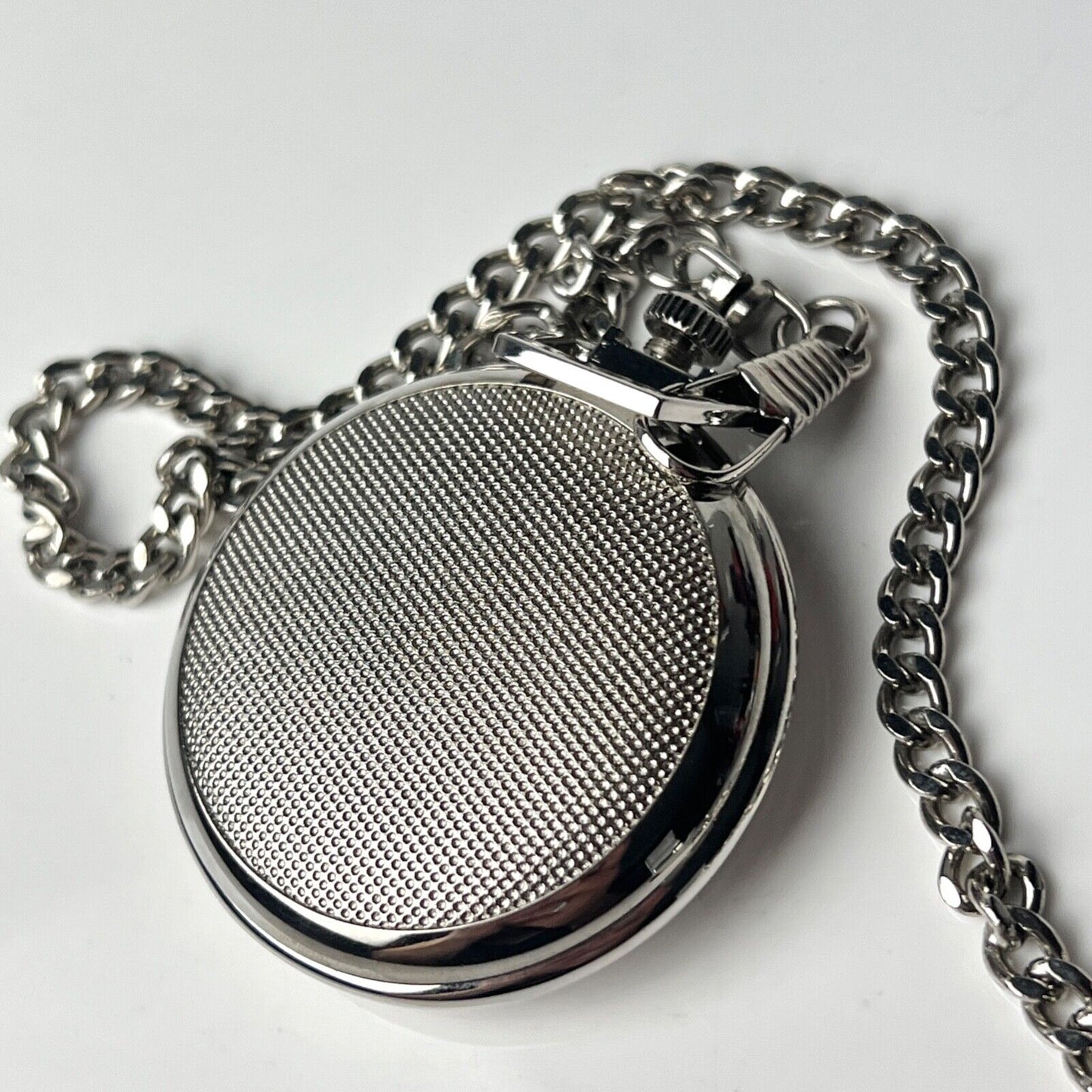 Westclox Vintage Pocket Watch and Chain Quartz Movement New Battery 46mm Case