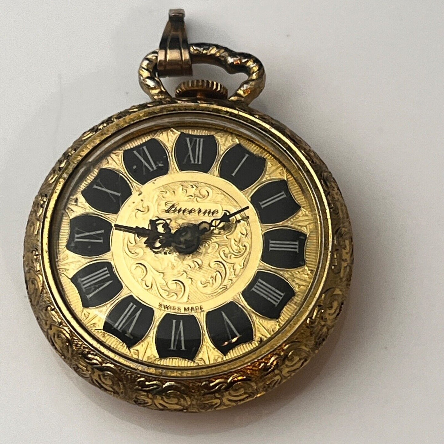 Lucerne Vintage Pocket Watch Temelex Swiss Jeweled Mechanical Movement Project Watch