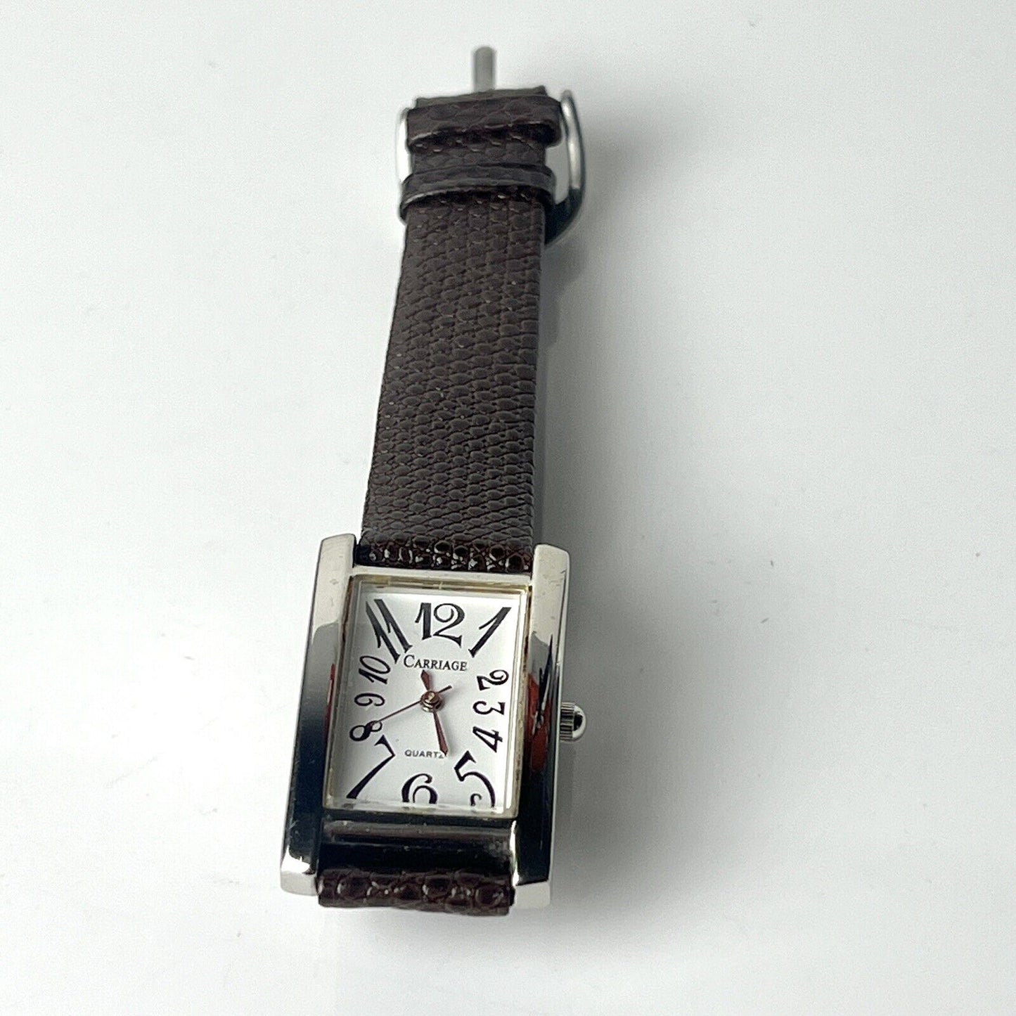 Vintage Tank Dress Watch Carriage Timex New Cognac Embossed Leather Straps Project Watch