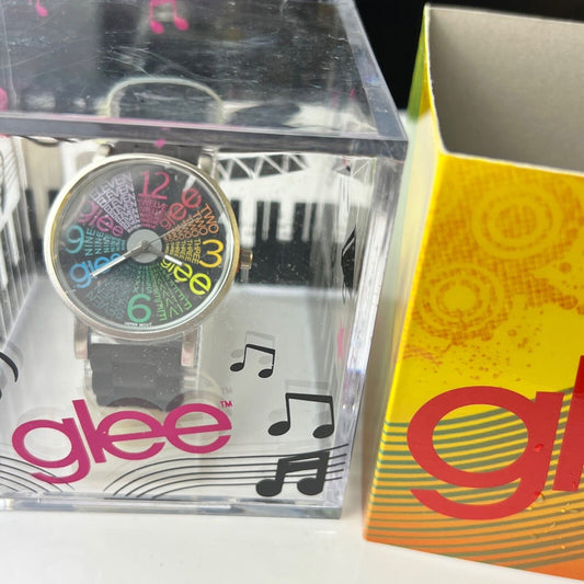 Vintage Glee The Musical Collector’s Watch Black Soft Silicone Bands Display Case and Sleeve NOS