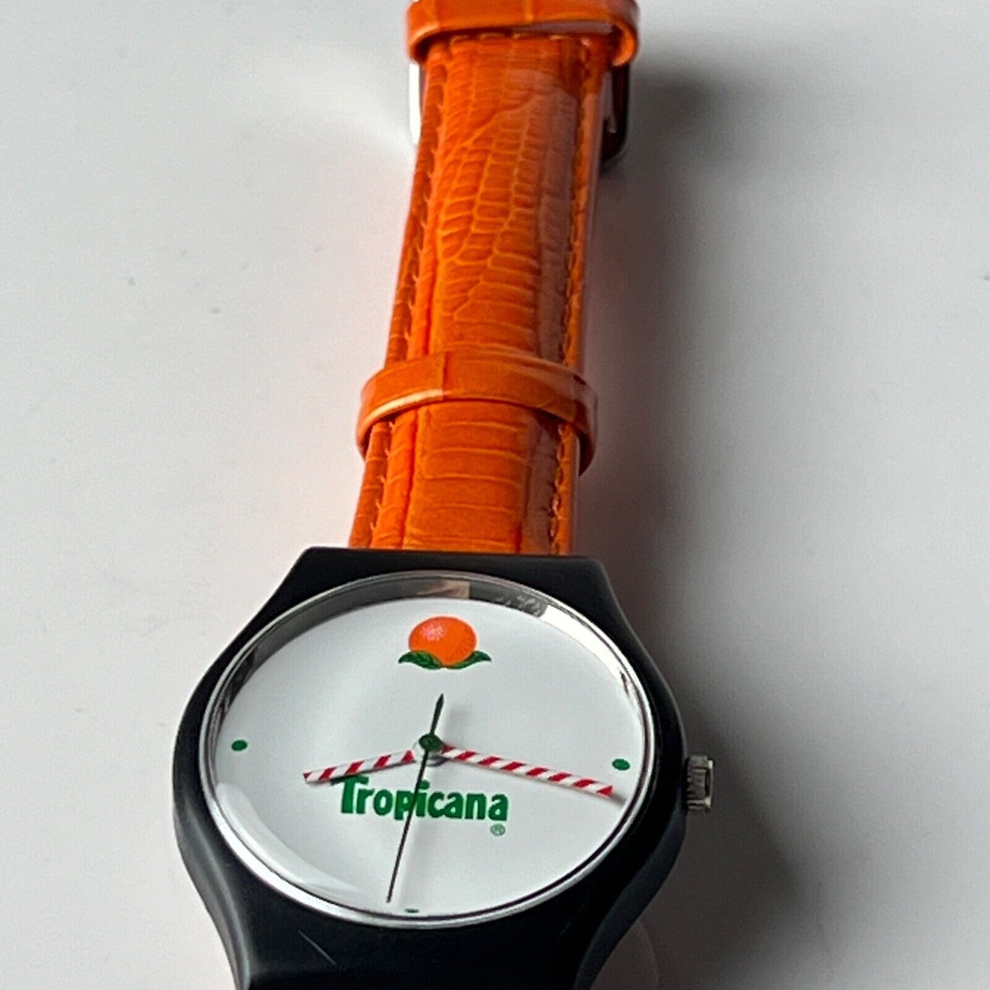 Invicta X Tropicana Vintage Watch The Juice is Loose Black 35mm Case Orange Leather Bands