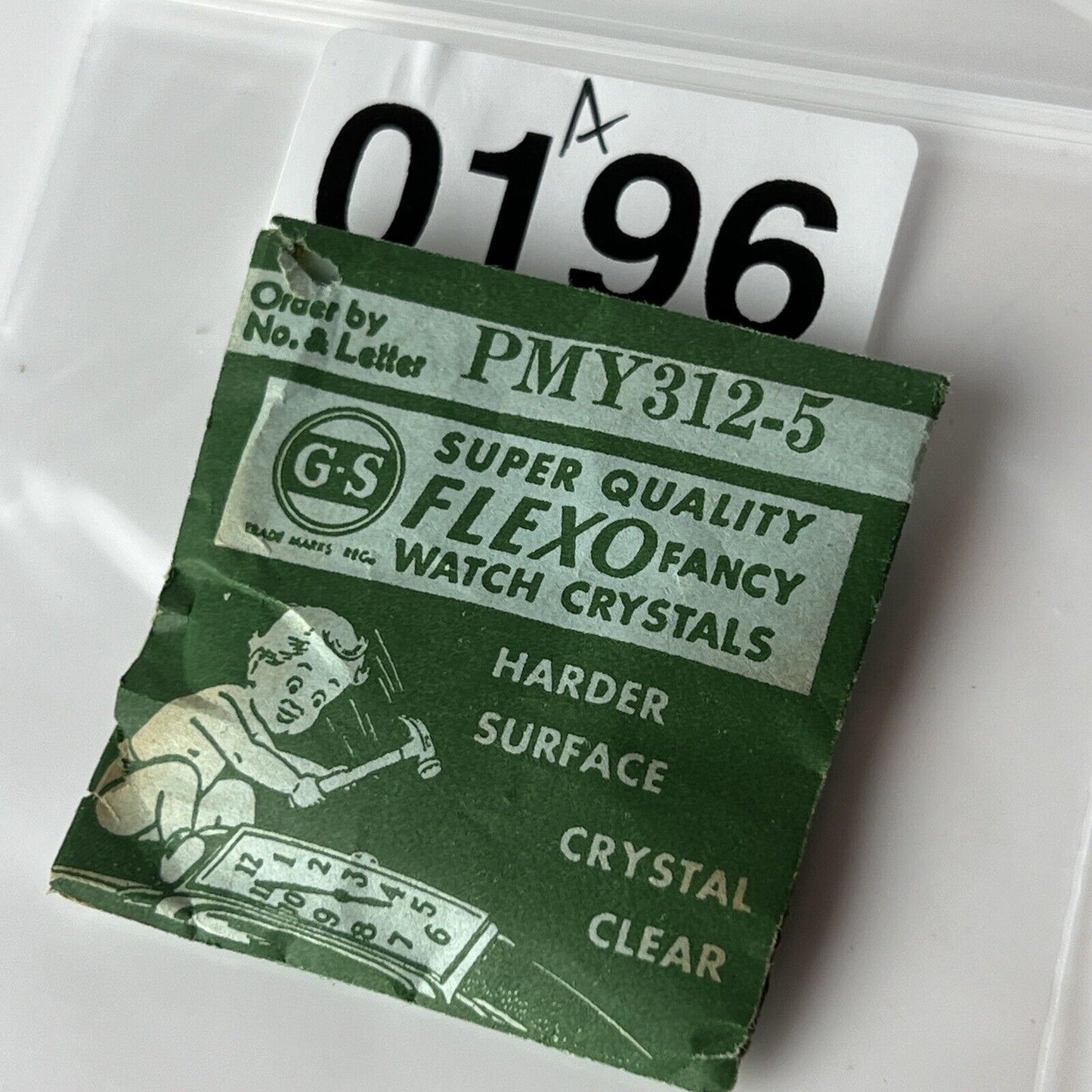 PMY3125 Vintage Watch Crystal Replacement NOS FLEXO Hard Crystal Clear USA Made