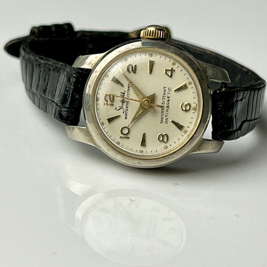 Vintage Sheffield Mechanical Watch Anti Shock 22mm Case Original Leather Bands Project Watch