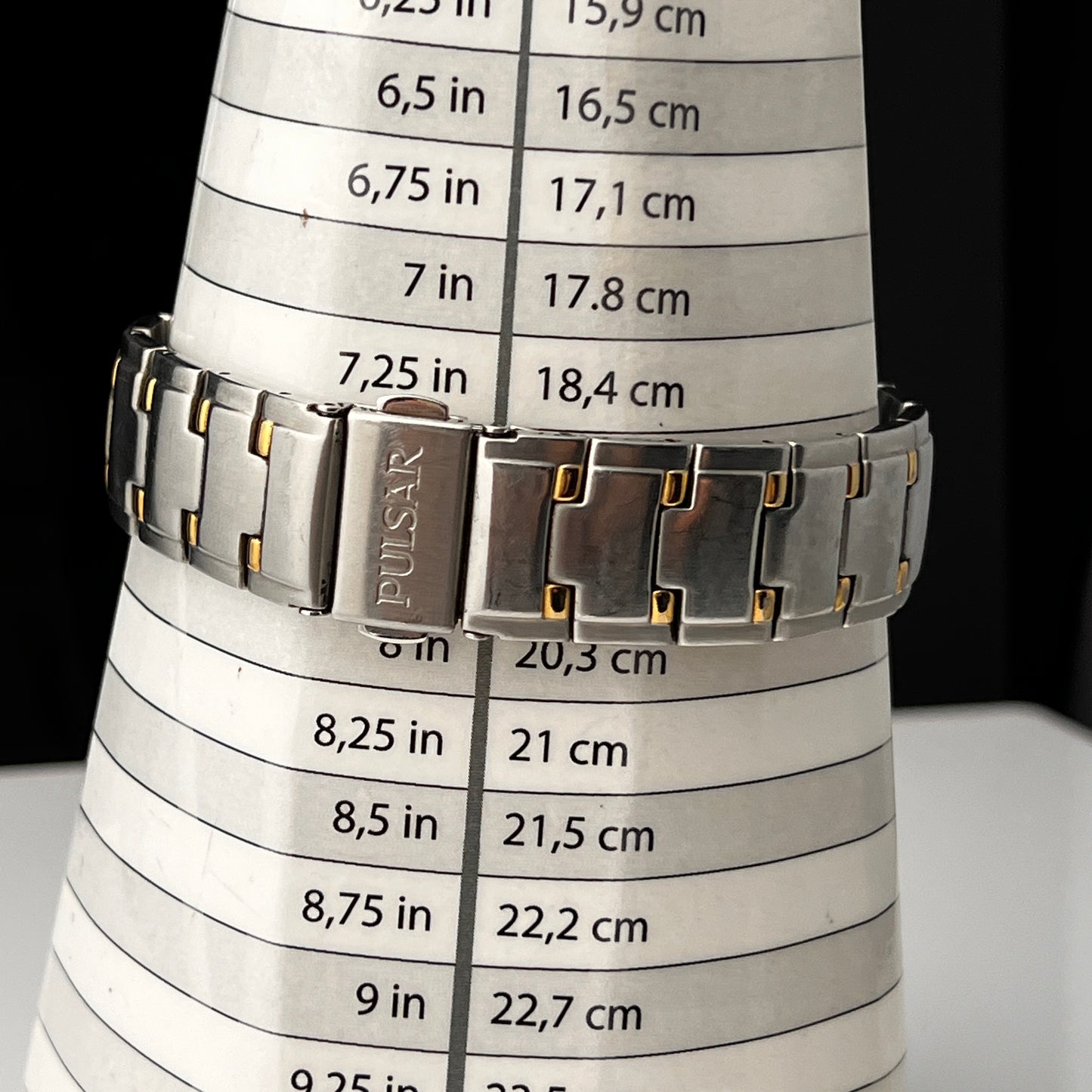 Seiko Pulsar Mens Tank Watch Two Tone Bracelet New Battery